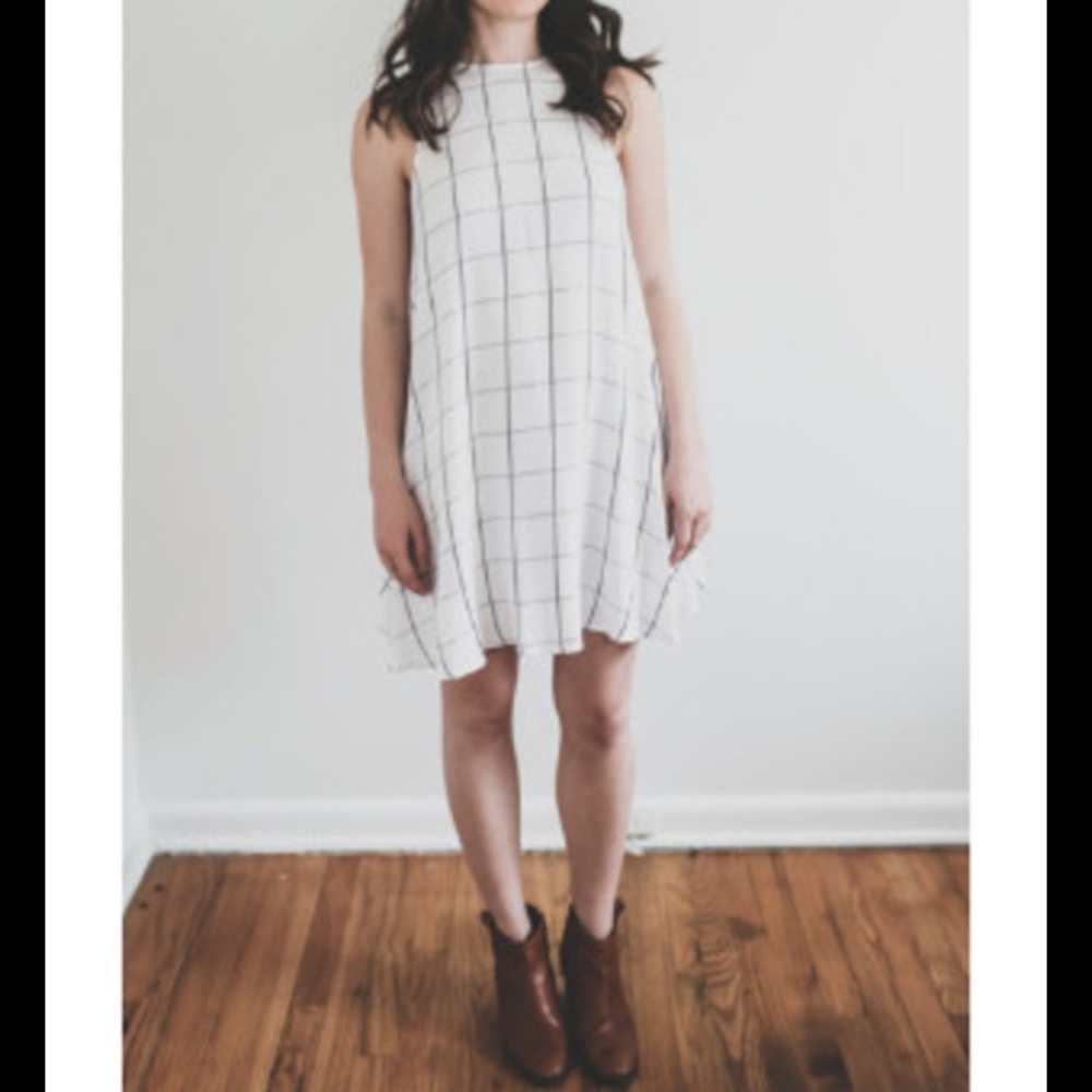 Rails Anya Plaid Windowpane Mini Dress Small